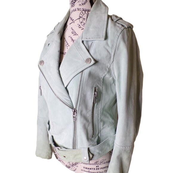 🆕BLANKNYC Suede Moto Jacket Basil (Mint) Medium - Picture 4 of 11